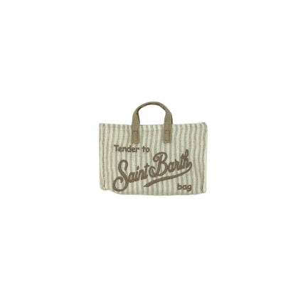 PORTACELLULARE BIANCO/BEIGE A RIGHE