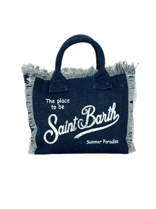 BORSA BLU IN CANVAS CON LOGO BIANCO