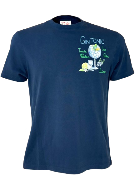 T-SHIRT UOMO BLU GIN TONIC