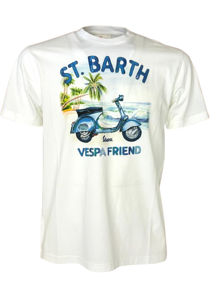 T-SHIRT UOMO BIANCA VESPA FRIEND