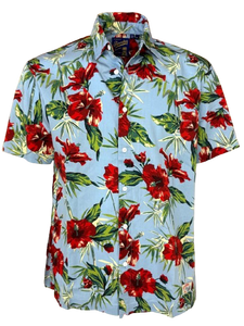 CAMICIA UOMO MANICHE CORTE FANTASIA FLORALE