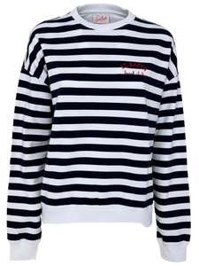 MAGLIA DONNA A RIGHE BIANCO/NERA