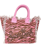 Carica l&#39;immagine nel visualizzatore di Gallery, BORSA GRANDE ROSA CANVAS ZEBRATA FUCSIA/MARRONE
