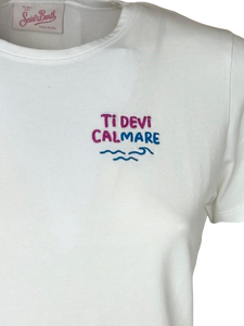 T-SHIRT DONNA BIANCA TI DEVI CALMARE