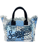 Carica l&#39;immagine nel visualizzatore di Gallery, BORSA GRANDE CANVAS BLU/AZZURRA MULTI-PATCH
