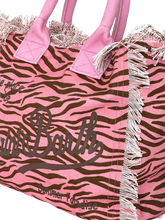 Carica l&#39;immagine nel visualizzatore di Gallery, BORSA GRANDE ROSA CANVAS ZEBRATA FUCSIA/MARRONE
