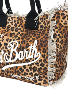 BORSA GRANDE CANVAS LEOPARDATA