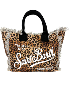 BORSA GRANDE CANVAS LEOPARDATA