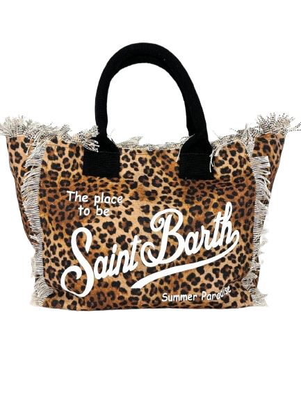 BORSA GRANDE CANVAS LEOPARDATA