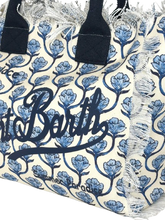 Carica l&#39;immagine nel visualizzatore di Gallery, BORSA GRANDE CANVAS BIANCA/BLU FANTASIA FLOREALE
