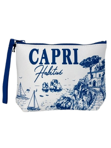 POCHETTE NEOPRENE BIANCA/BLU CAPRI