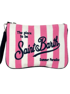 POCHETTE IN SPUGNA A RIGHE ROSA
