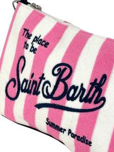 POCHETTE IN SPUGNA A RIGHE ROSA