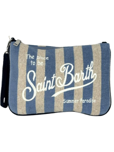 POCHETTE IN SPUGNA A RIGHE AZZURRA