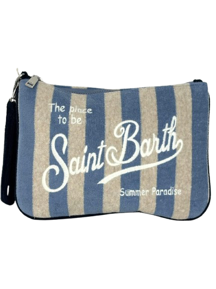 POCHETTE IN SPUGNA A RIGHE AZZURRA