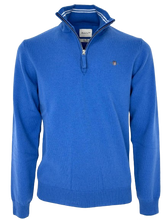 Carica l&#39;immagine nel visualizzatore di Gallery, PULLOVER UOMO BLU CON CERNIERA 100% LANA
