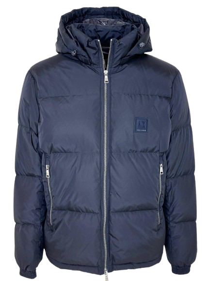 GIUBBINO UOMO BLU CON CAPPUCCIO
