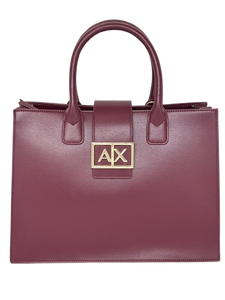 BORSA BORDEAUX ECO-PELLE CON FIBBIA-LOGO
