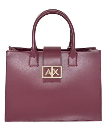 BORSA BORDEAUX ECO-PELLE CON FIBBIA-LOGO