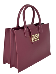 BORSA BORDEAUX ECO-PELLE CON FIBBIA-LOGO