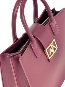 BORSA BORDEAUX ECO-PELLE CON FIBBIA-LOGO