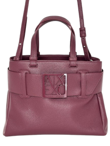 BORSA BORDEAUX ECO-PELLE CON FIBBIA-LOGO