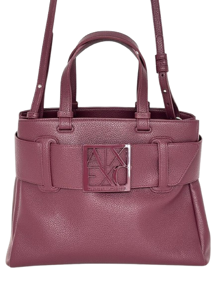 BORSA BORDEAUX ECO-PELLE CON FIBBIA-LOGO