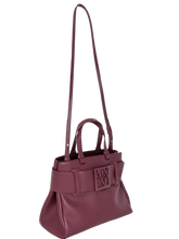 Carica l&#39;immagine nel visualizzatore di Gallery, BORSA BORDEAUX ECO-PELLE CON FIBBIA-LOGO
