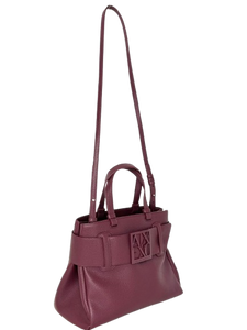 BORSA BORDEAUX ECO-PELLE CON FIBBIA-LOGO