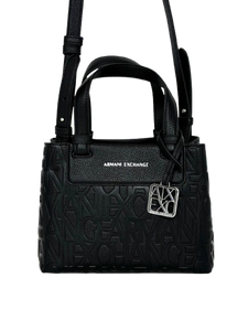 BORSA NERA ECO-PELLE CON FIBBIA-LOGO
