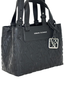 BORSA NERA ECO-PELLE CON FIBBIA-LOGO