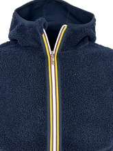 Carica l&#39;immagine nel visualizzatore di Gallery, GIUBBINO UOMO TEDDY BLU CON CAPPUCCIO
