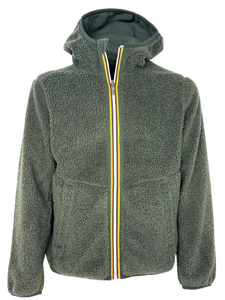 GIUBBINO UOMO TEDDY VERDE CON CAPPUCCIO
