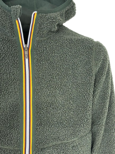 GIUBBINO UOMO TEDDY VERDE CON CAPPUCCIO
