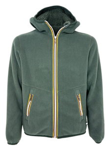 GIUBBINO UOMO TEDDY VERDE CON CAPPUCCIO