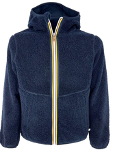Carica l&#39;immagine nel visualizzatore di Gallery, GIUBBINO UOMO TEDDY BLU CON CAPPUCCIO

