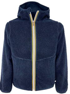 GIUBBINO UOMO TEDDY BLU CON CAPPUCCIO