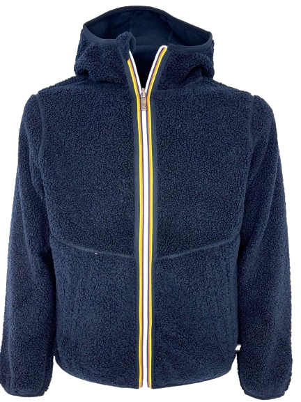 GIUBBINO UOMO TEDDY BLU CON CAPPUCCIO