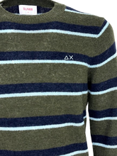 Carica l&#39;immagine nel visualizzatore di Gallery, PULLOVER UOMO A RIGHE VERDE/BLU
