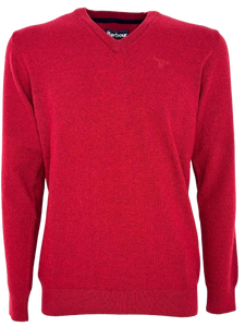 PULLOVER UOMO ROSSO 100% LANA