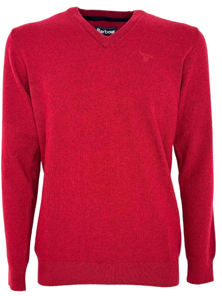 PULLOVER UOMO ROSSO 100% LANA