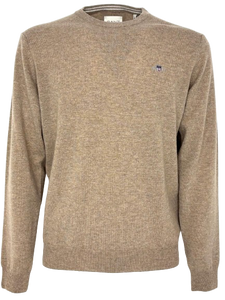 PULLOVER UOMO BEIGE GIROCOLLO