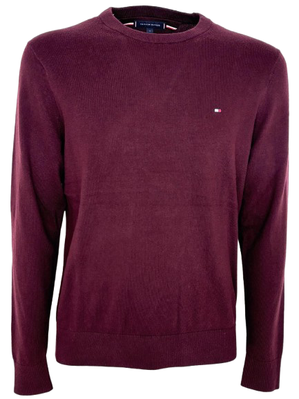 PULLOVER UOMO BORDEAUX GIROCOLLO