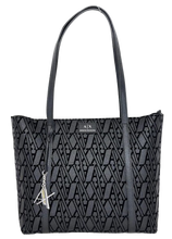 Carica l&#39;immagine nel visualizzatore di Gallery, BORSA NERA ECO-PELLE CON LOGO
