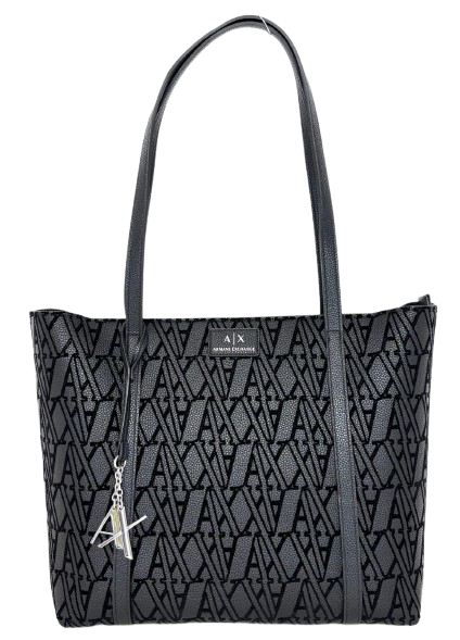 BORSA NERA ECO-PELLE CON LOGO