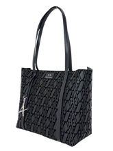 Carica l&#39;immagine nel visualizzatore di Gallery, BORSA NERA ECO-PELLE CON LOGO
