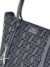 Carica l&#39;immagine nel visualizzatore di Gallery, BORSA NERA ECO-PELLE CON LOGO
