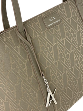 Carica l&#39;immagine nel visualizzatore di Gallery, BORSA TORTORA ECO-PELLE CON LOGO
