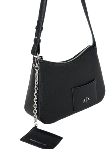 BORSA NERA ECO-PELLE CON LOGO