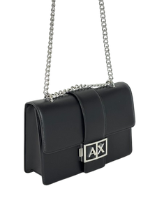 BORSA NERA ECO-PELLE CON LOGO
